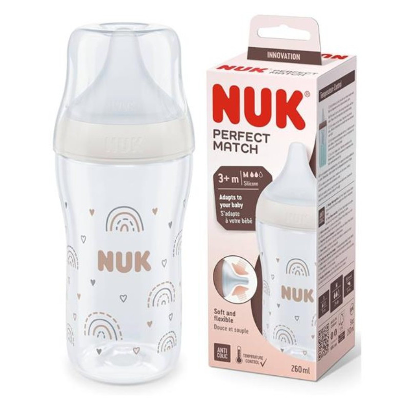 NUK BIBERÓN PERFECT MATCH 3+M SILICONA M 260ML