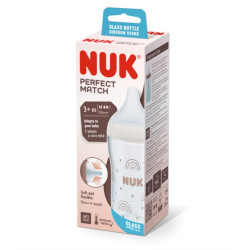 NUK BIBERÓN PERFECT MATCH SILICONA 3+M M 360 ML CRISTAL
