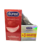 DUREX SENSITIVO 12PRESERVATIVOS + 3INVISIBLES