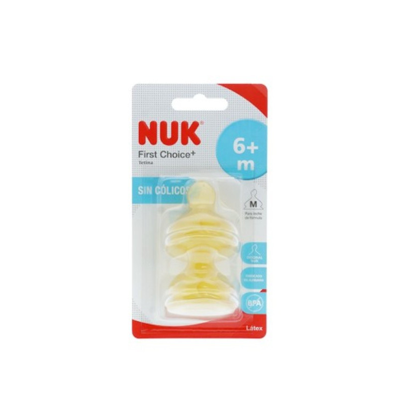 NUK TETINA FIRST CHOICE 6M+ FLUJO M LÁTEX X 2