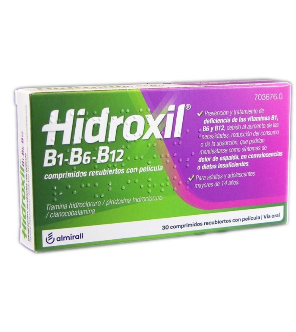 HIDROXIL B1-B6-B12 30 COMPRIMIDOS RECUBIERTOS