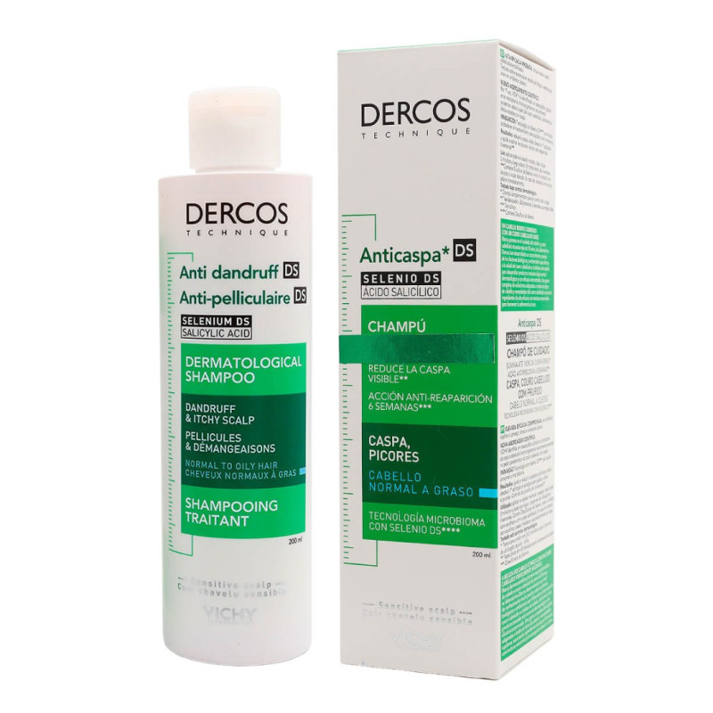 DERCOS CHAMPU ANTICASPA CABELLO NORMAL A GRASO 200ML