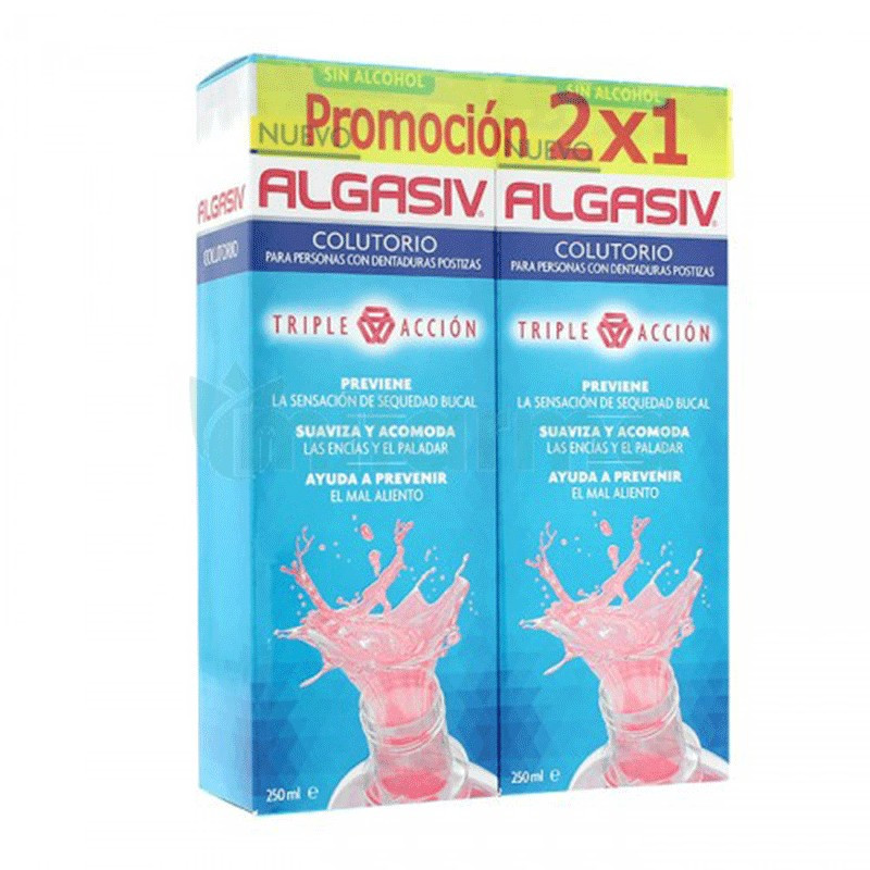 Algasiv Colutorio Dentaduras Postizas 250ml x2 unidades