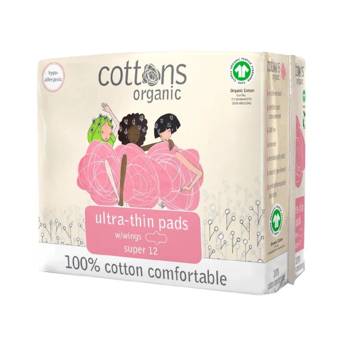 Cottons Compresas Ultra fina Súper 12 unidades