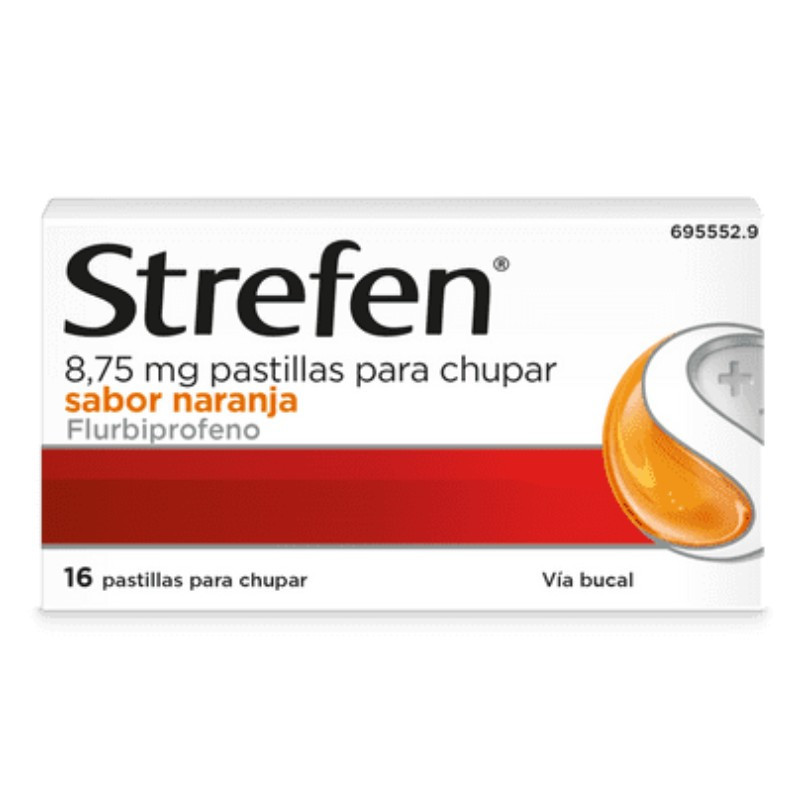 Strefen 8.75mg pastillas para chupar sabor naranja 16ud
