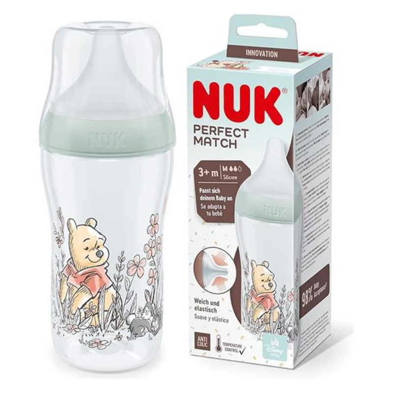 NUK BIBERÓN PERFECT MATCH WINNIE THE POOH 3+M SILICONA M 260ML