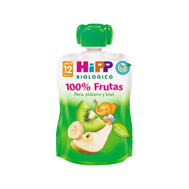 Hipp Biológico Frutas Pera, Plátano y Kiwi 90gr