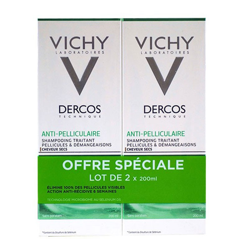 Dercos Champú Antipelicular DS Cabellos Secos 200ml Duplo