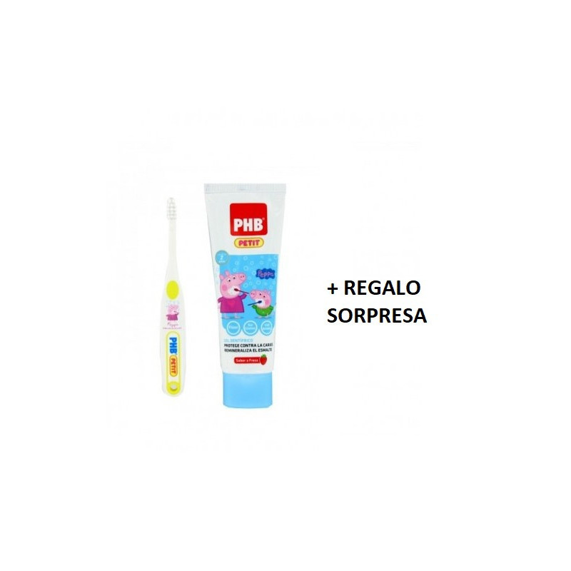 PHB Petit Peppa Pig pasta de dientes+cepillo+regalo sorpresa(puzzle,colores...)