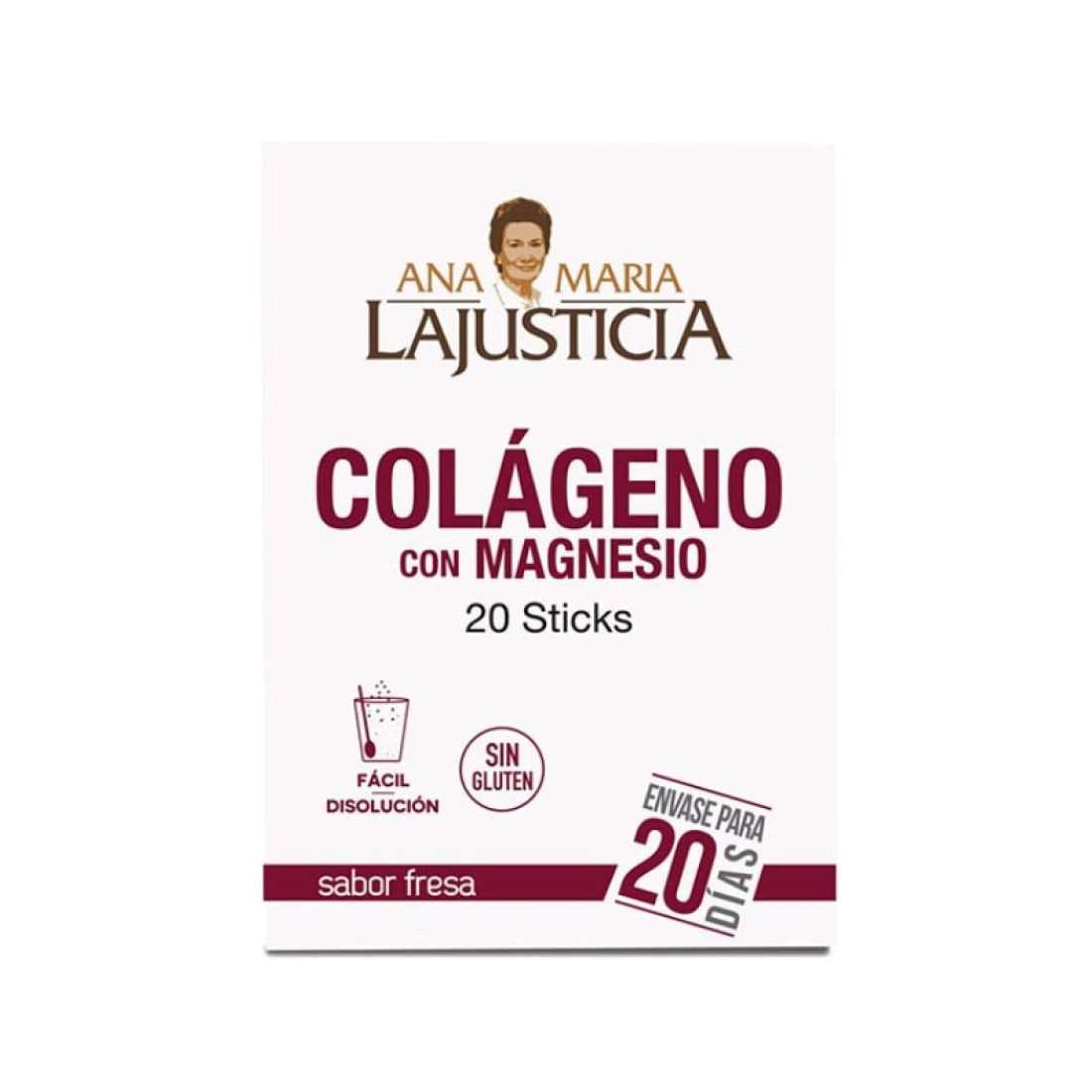 Ana María la Justicia Colágeno con Magnesio 20 sticks sabor fresa