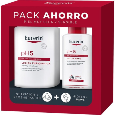 Eucerin Loción Enriquecida 1000ml + 200ml de gel de baño