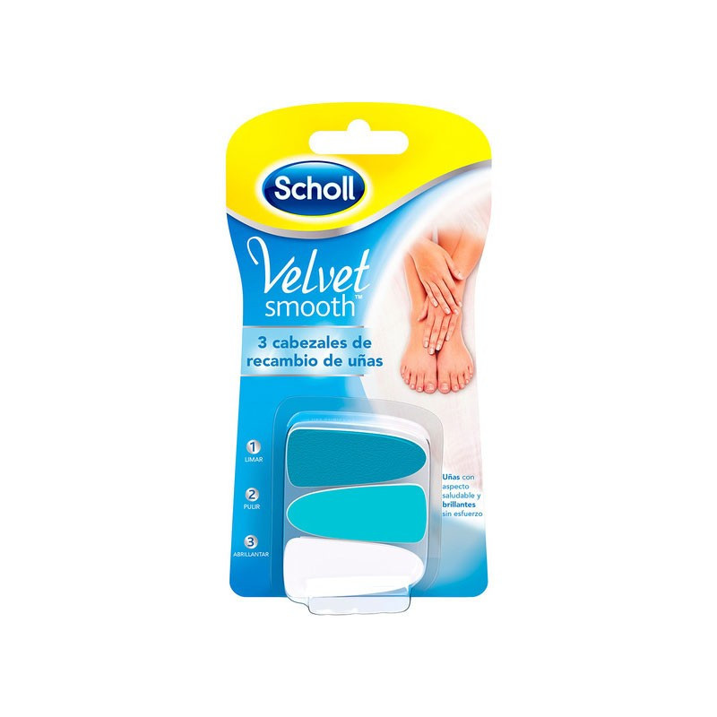 Dr. Scholl Velvet Smooth 3 cabezales recambio de uñas