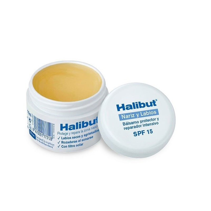 Halibut Nariz y Labios Bálsamo protector y reparador intensivo SPF15