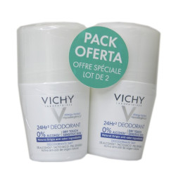 VICHY DESODORANTE TOQUE SECO 24H ROLL-ON 50ML 2 UNIDADES