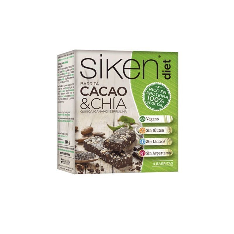 Siken Barritas de Cacao y Chía 4 ud