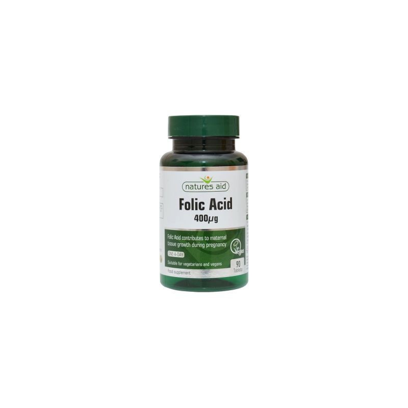 Natures Aid Acido Fólico 400mg 90 tabletas