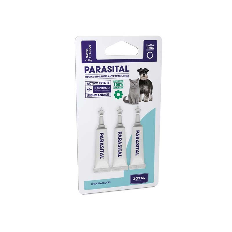 Parasital Pipetas Repelentes Gatos y Perros Pequeños 3 unidades