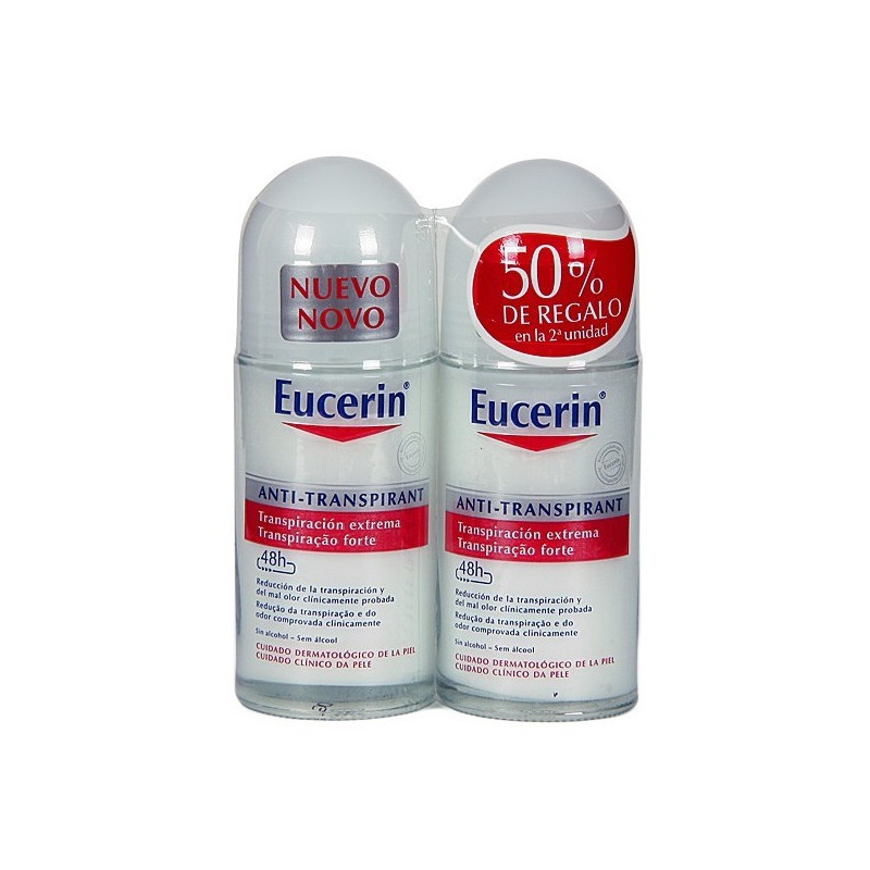 Eucerin Desodorante Roll-on Transpiración Extrema 50 ml x2 unidades