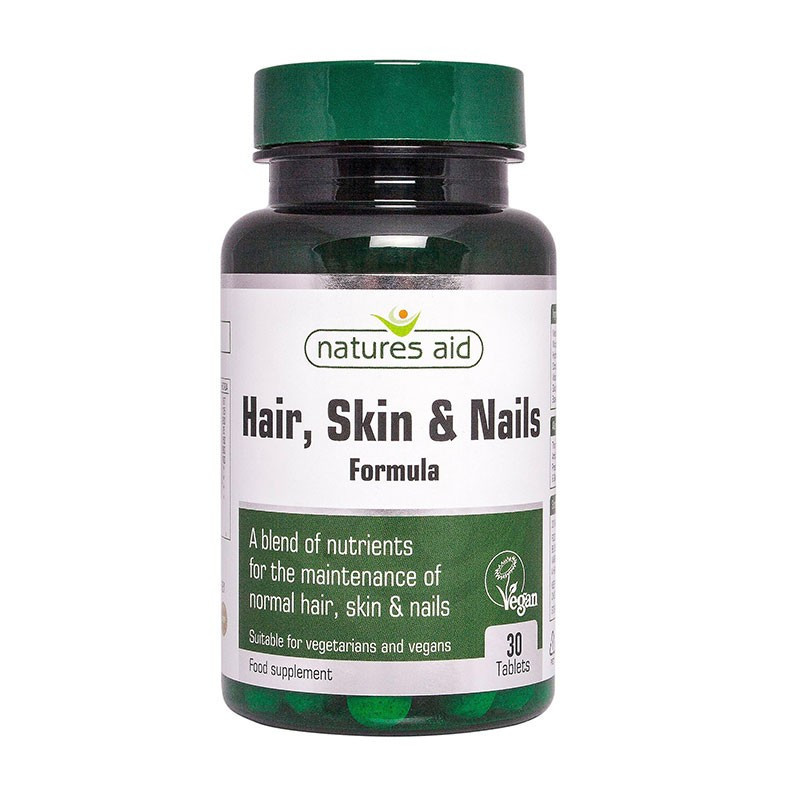Natures Aid Hair, Skin Nails Fórmula 30 tabletas