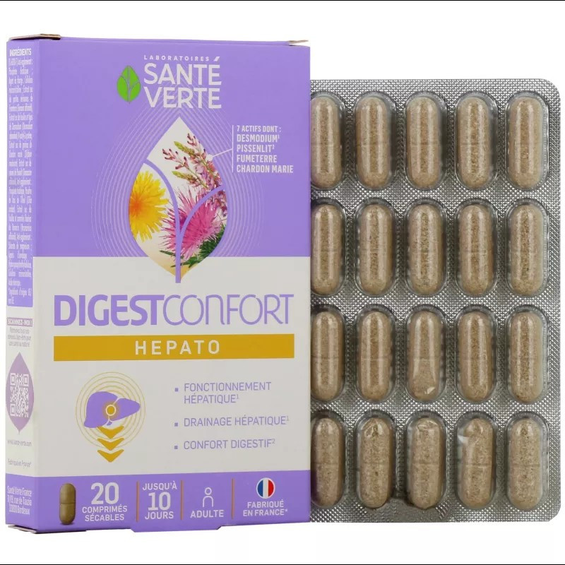 SANTÉ VERTE DIGESTCONFORT HEPATO 20 COMPRIMIDOS