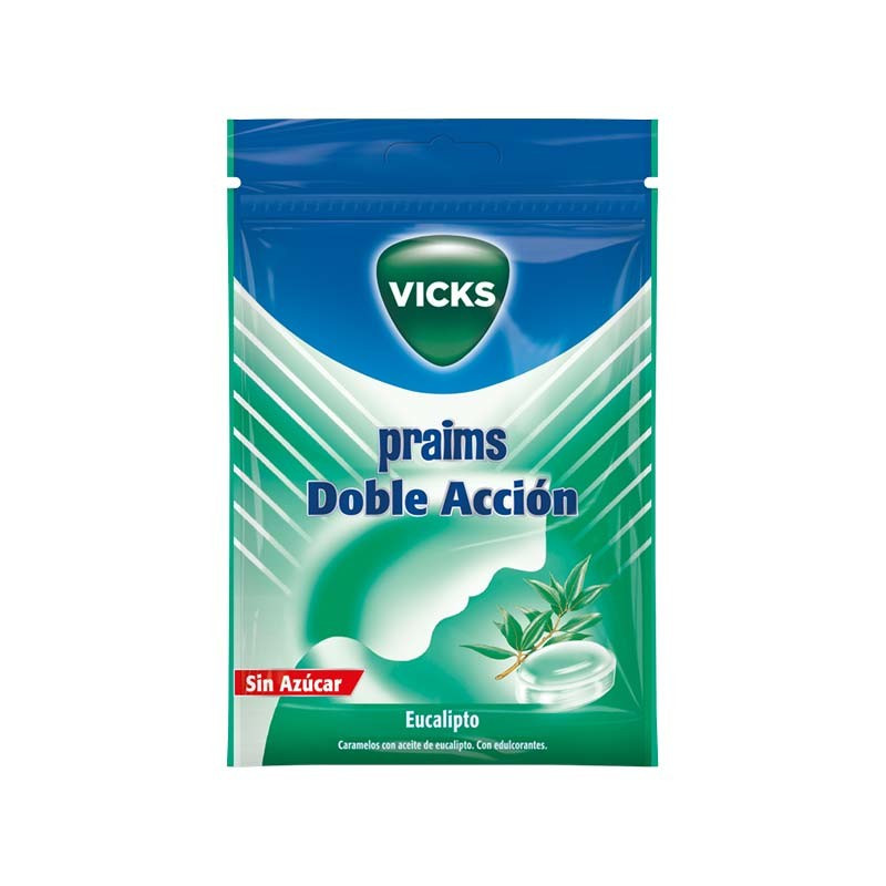 Vicks Praims Doble Acción Caramelos de Eucalipto sin Azúcar