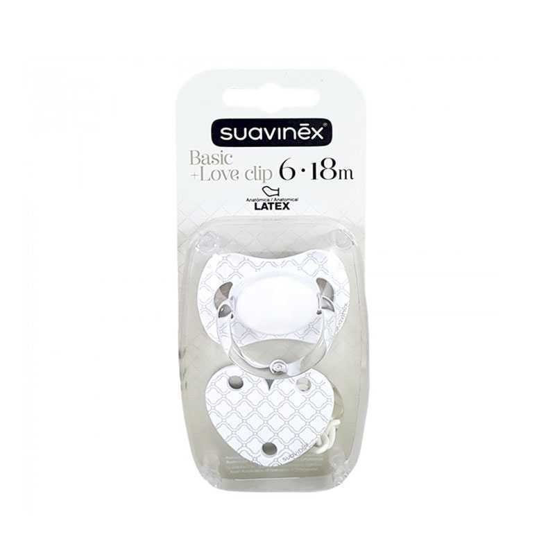 Suavinex Basic Love Clip 6-18m Latex con Broche