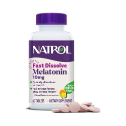 NATROL MELATONINA 10MG FAST DISSOLVE SABOR LIMÓN 60 COMPRIMIDOS