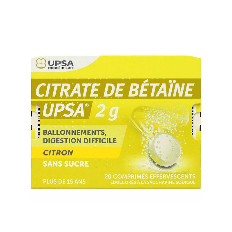 Upsa Citrato de Betaina 2gr trastornos digestivos 20 comprimidos efervescentes