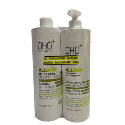 OHO GEL DE BAÑO + LOCIÓN CORPORAL CON ACEITE DE OLIVA 750ML + 750ML