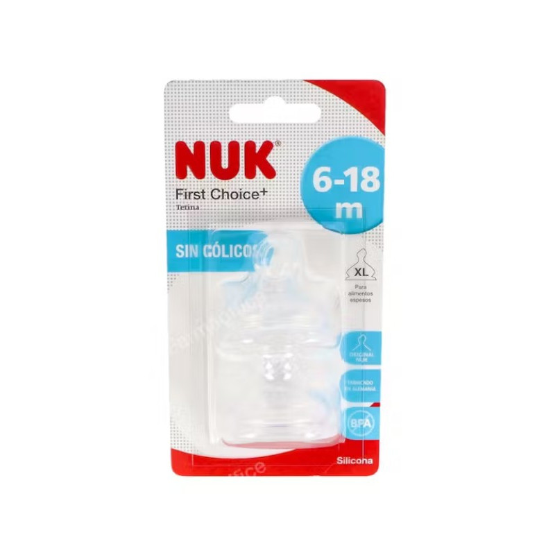 NUK TETINA FIRST CHOICE 6-18M SILICONA FLUJO XL X 2