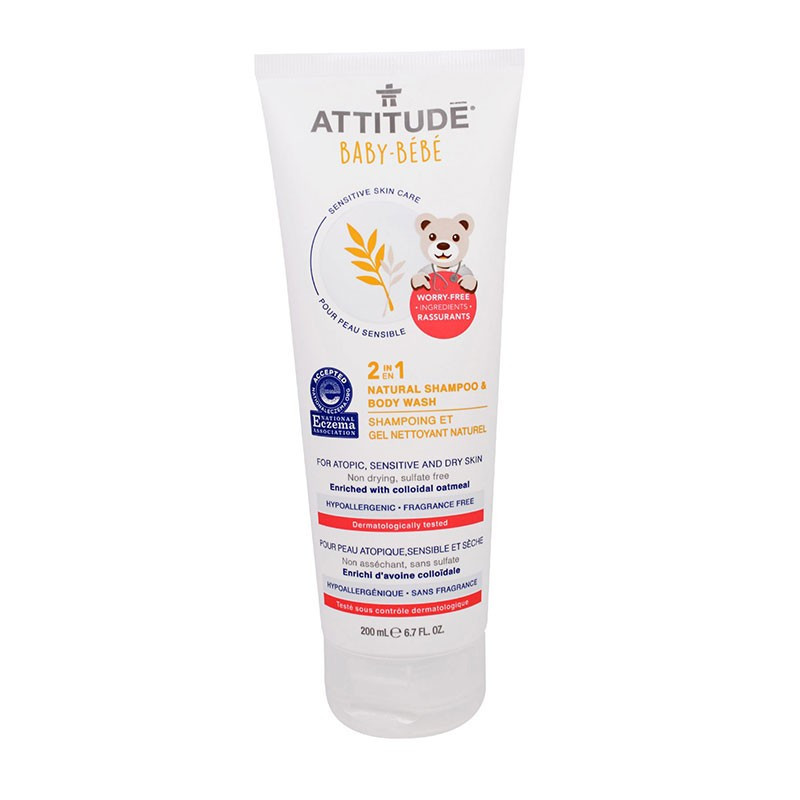 Attitude Baby Bebé 2 en 1 Gel Ducha Cabello y Cuerpo 200ml