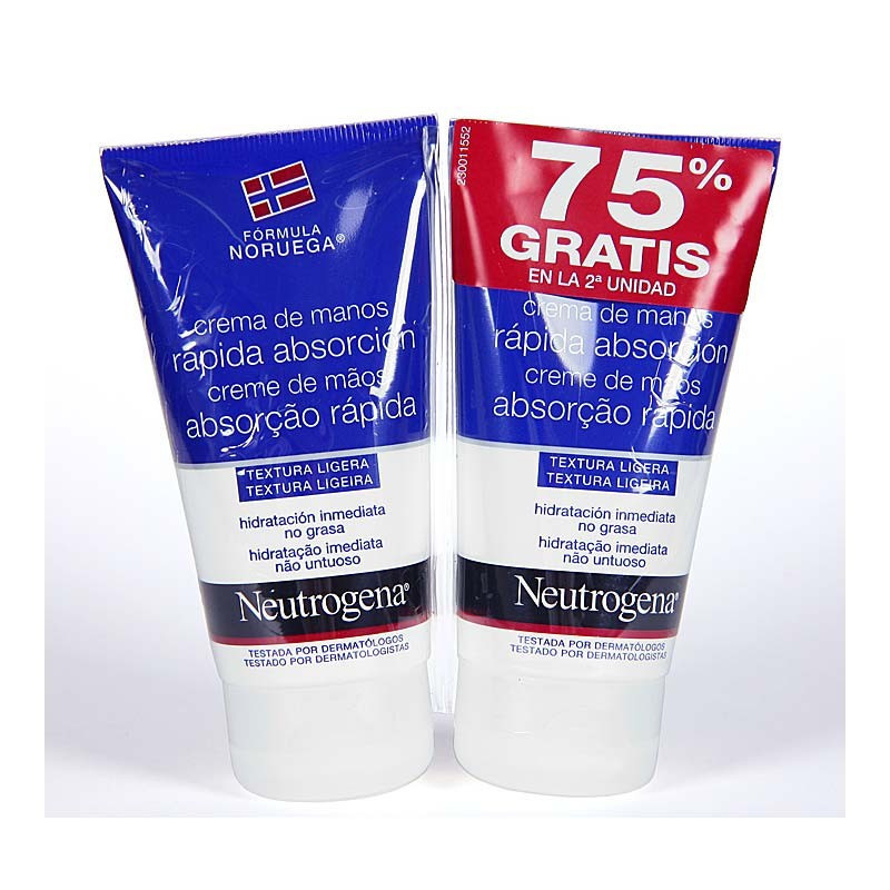 Neutrogena Crema de Manos Rápida Absorción 75ml x2 unidades