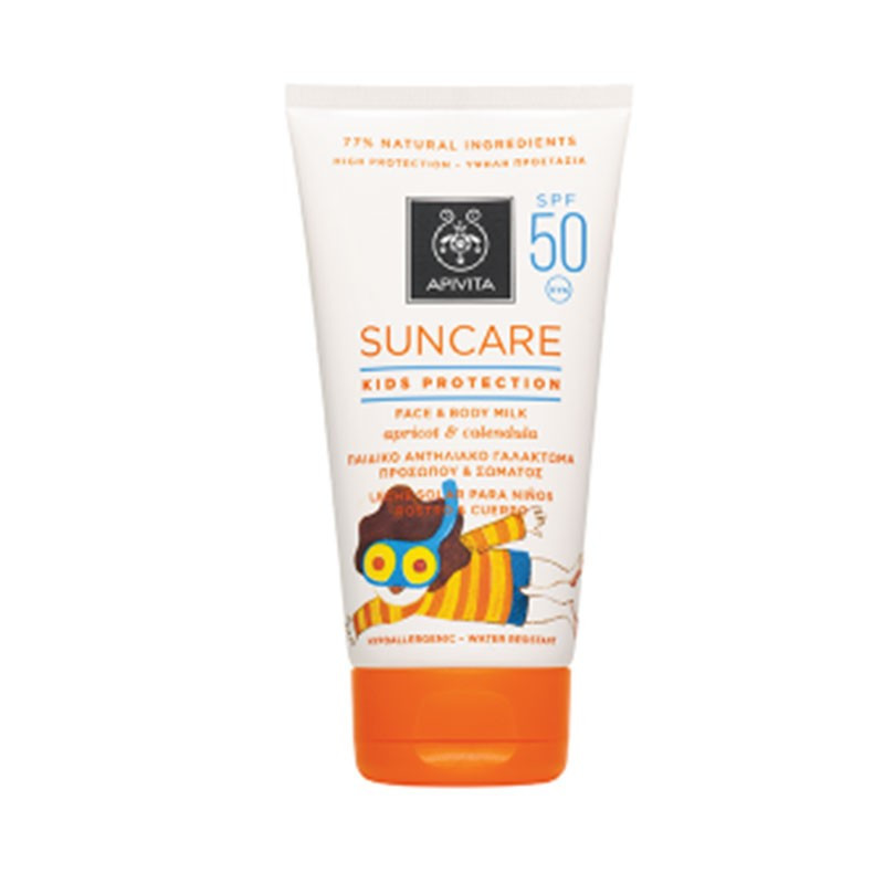 Apivita Suncare Leche Solar Para Niños Rostro Y Cuerpo SPF50