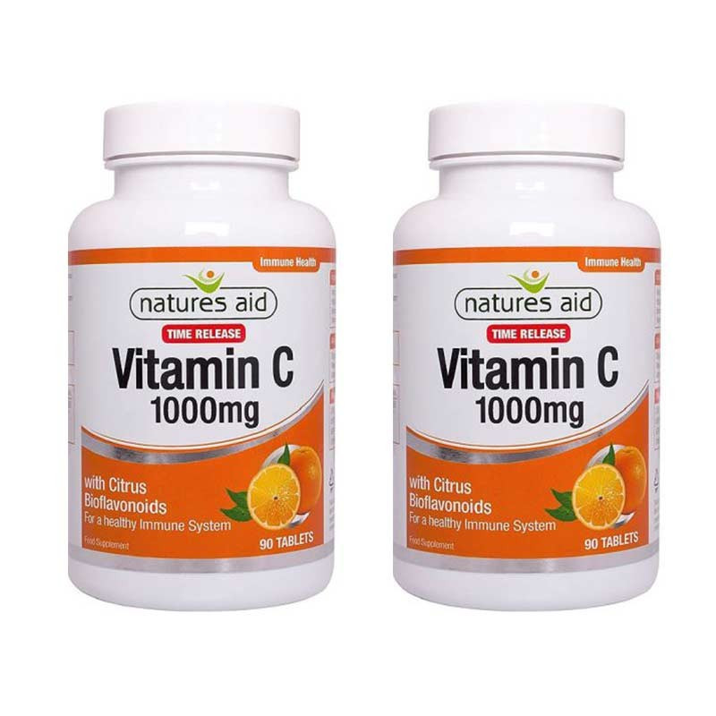 Natures Aid Vitamina C 1000mg Time Release 90 comprimidos x2 unidades