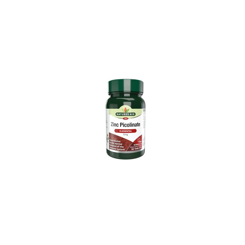 NATURES AID ZINC PICOLINATO 15MG 30 CÁPSULAS