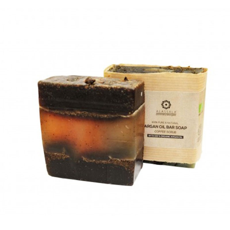 Alassala Argan Oil Bar Soap Jabón Orgánico Coffee Scrub