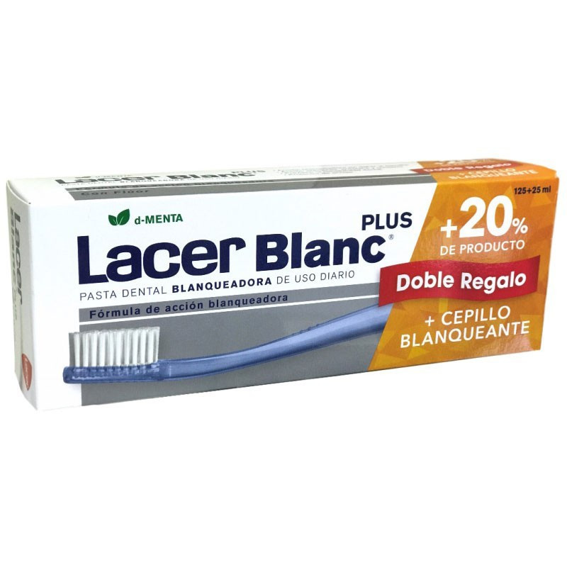 LacerBlanc Plus Dentífrico Blanqueador 150ml + Cepillo Blanqueante de regalo
