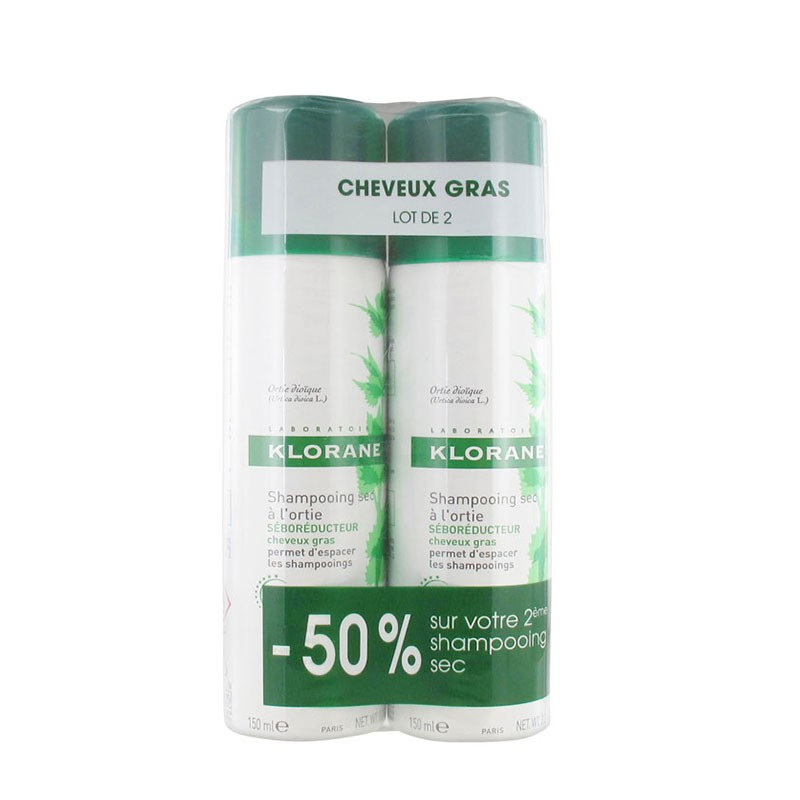 Klorane Champú Seco de Ortiga Pack 2x150ml