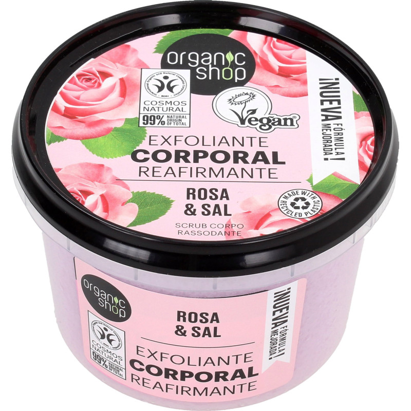 Organic Shop Rosa Orgánica y Sal Exfoliante Corporal 250ml