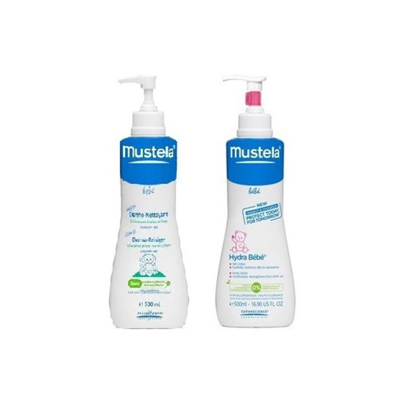 Mustela Pack Oferta Gel Limpiador 500ml + Leche Corporal 500ml