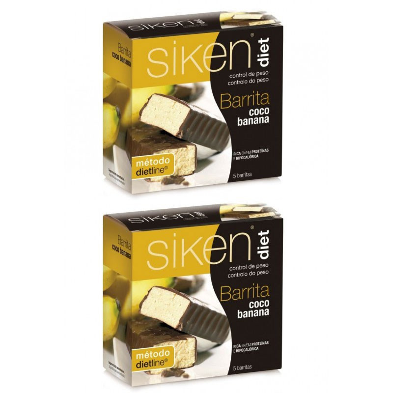 Siken Diet Barritas Sabor Coco Plátano 5ud Duplo