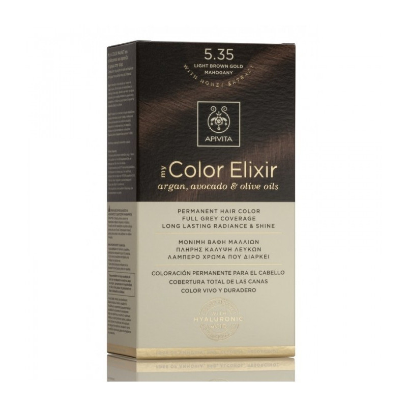 APIVITA TINTE MY COLOR ELIXIR 5.35 CASTAÑO CLARO DORADO CAOBA