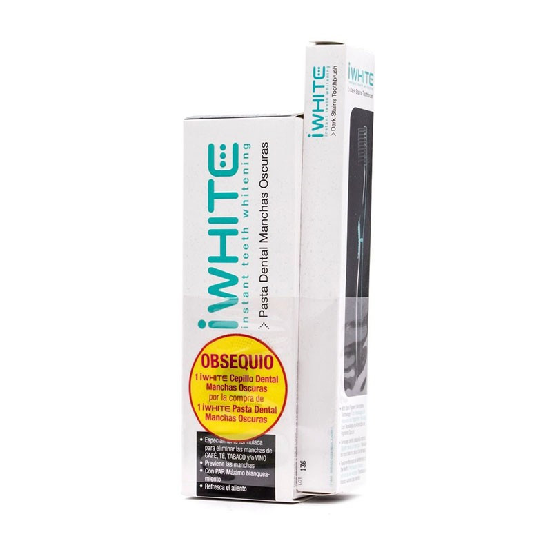 IWhite Pasta Dental Manchas Oscuras + Cepillo Dental de Regalo