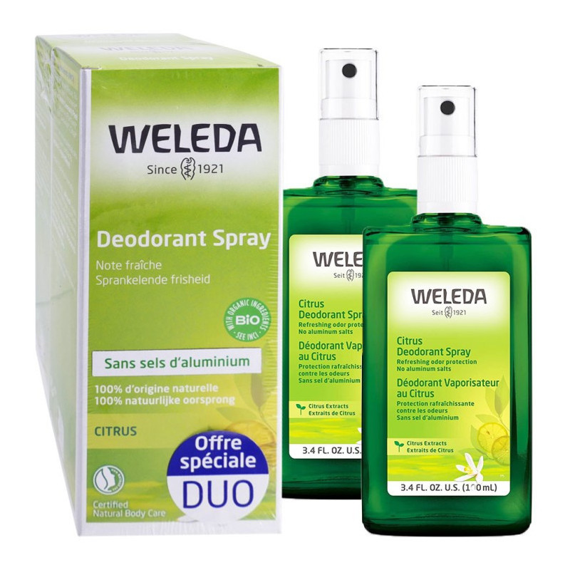 Weleda Citrus Desodorante 24h Spray 100ml x2 unidades