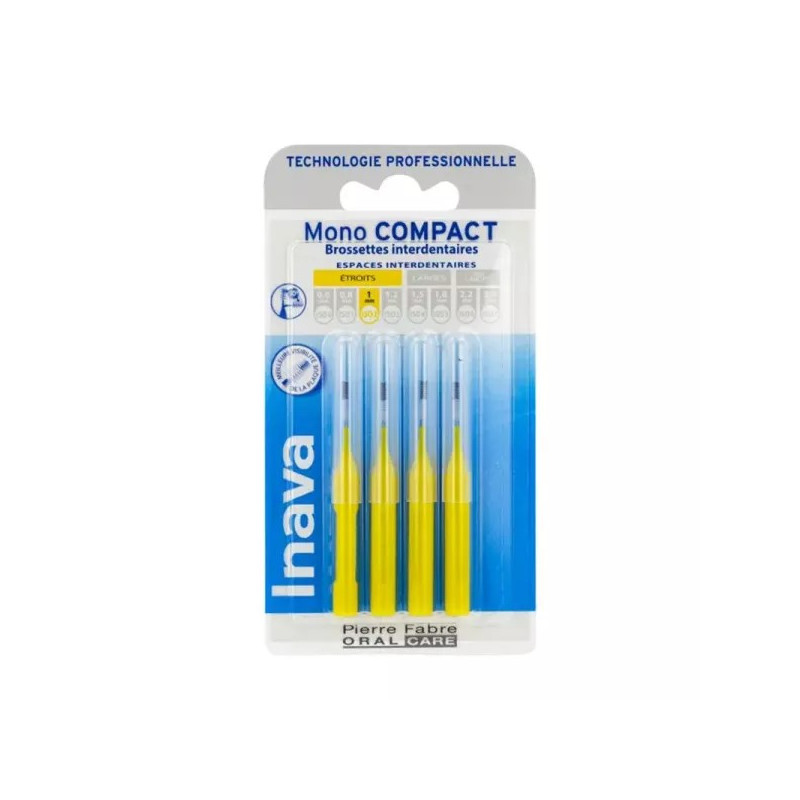 Cepillos MONO COMPACT Amarillos 1mm ISO2 - Espacios Interdentales Estrechos - Ca