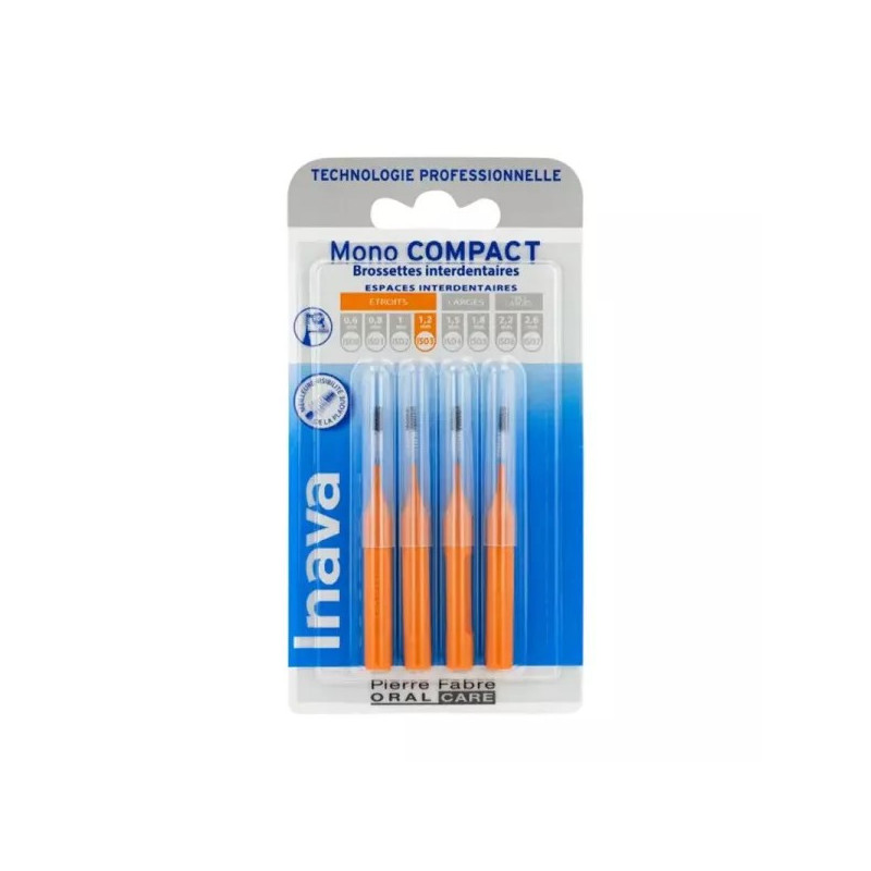 Cepillos MONO COMPACT Naranja 1.2mm ISO3 - Espacios Interdentales Estrechos - Bo