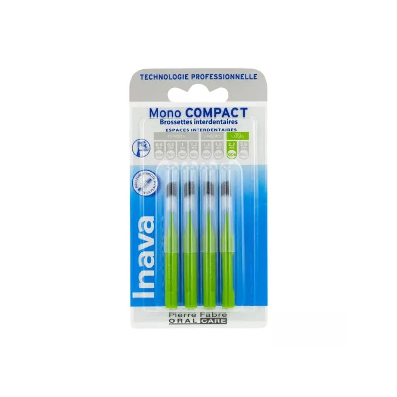 Cepillos MONO COMPACT Verdes 2.2mm ISO6 - Espacios Interdentales Muy Grandes - C