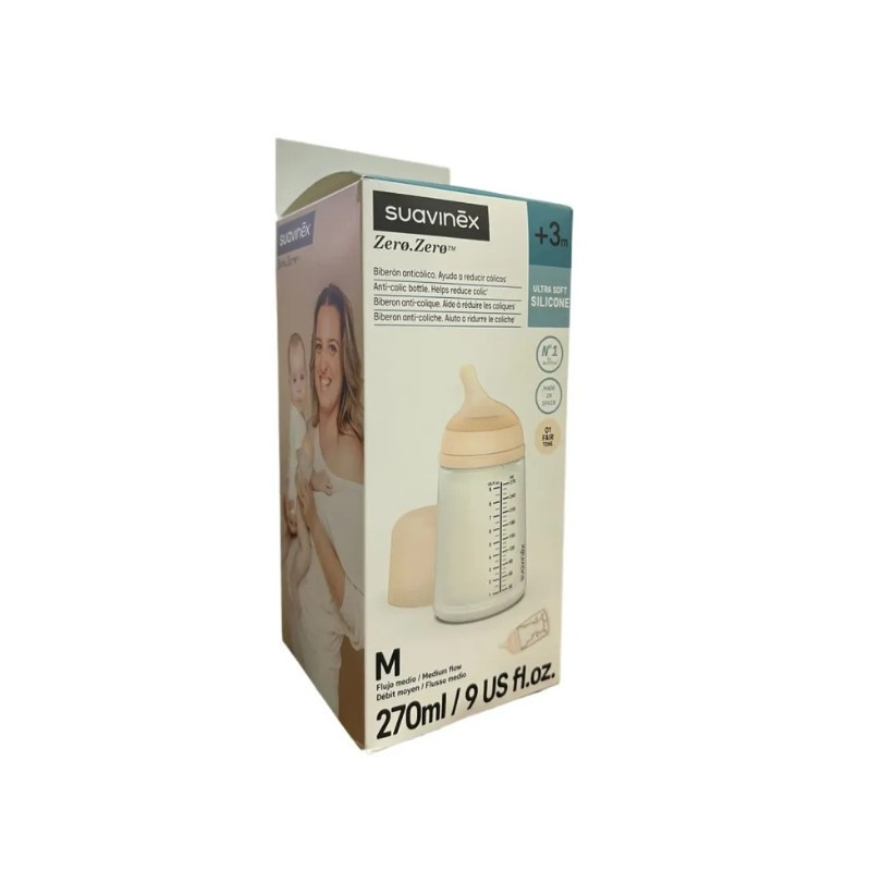 SUAVINEX Biberón Zerø.zerø™ Silicona Anticólico +3M 270ML
