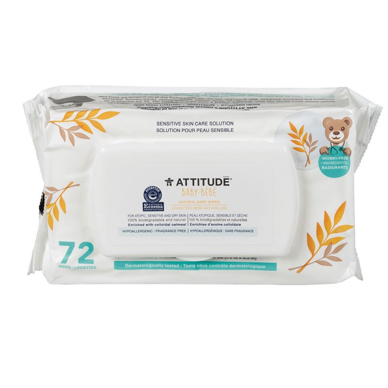 Attitude Toallitas Ecológicas Piel Atópica 72ud
