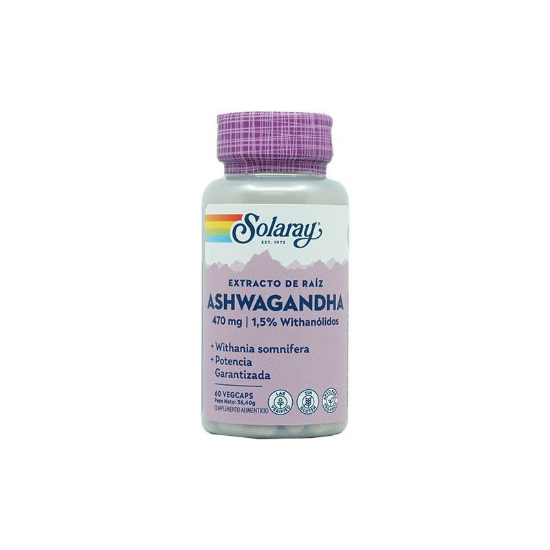 SOLARAY ASHWAGANDHA 470MG 60 CÁPSULAS
